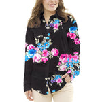 Crepe Flores Primavera Negra - Ribes y Casals