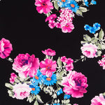 Crepe Flores Primavera Negra - Ribes y Casals