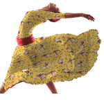 Crepe Flores Vintage Amarillo - Ribes y Casals