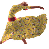 Crepe Flores Vintage Amarillo - Ribes y Casals