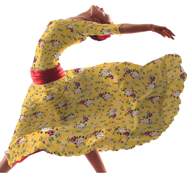 Crepe Flores Vintage Amarillo - Ribes y Casals