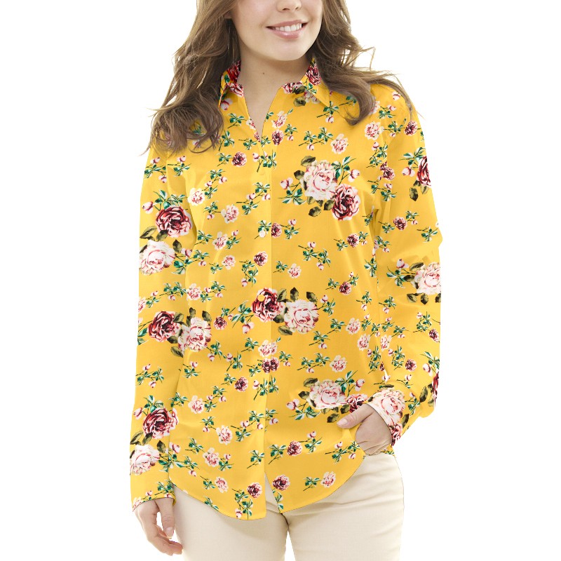 Crepe Flores Vintage Amarillo - Ribes y Casals