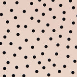Crepe Lunares Beige 7mm Negro - Ribes y Casals