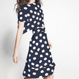 Crepe Lunares Blanco 33mm Negro - Ribes y Casals