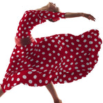 Crepe Lunares Blanco 35mm Rojo - Ribes y Casals