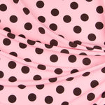 Crepe Lunares Marrón 35mm Rosa - Ribes y Casals