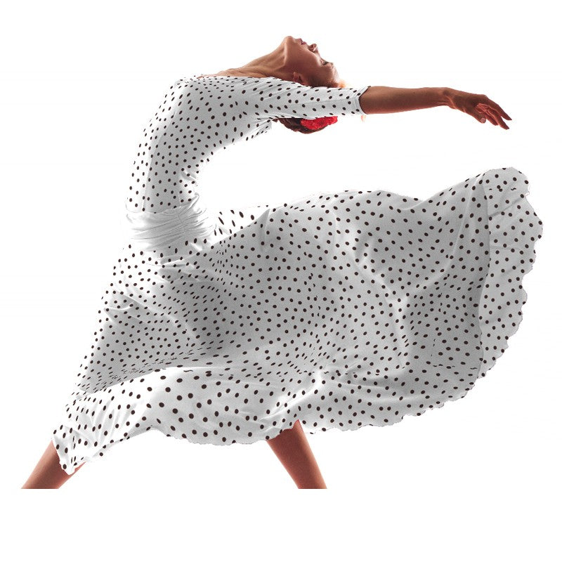 Crepe Lunares Marrón 7mm Crudo - Ribes y Casals