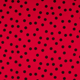 Crepe Lunares Negro 17mm Rojo - Ribes y Casals