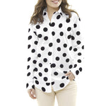 Crepe Lunares Negro 33mm Blanco - Ribes y Casals