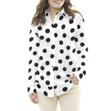 Crepe Lunares Negro 33mm Blanco - Ribes y Casals