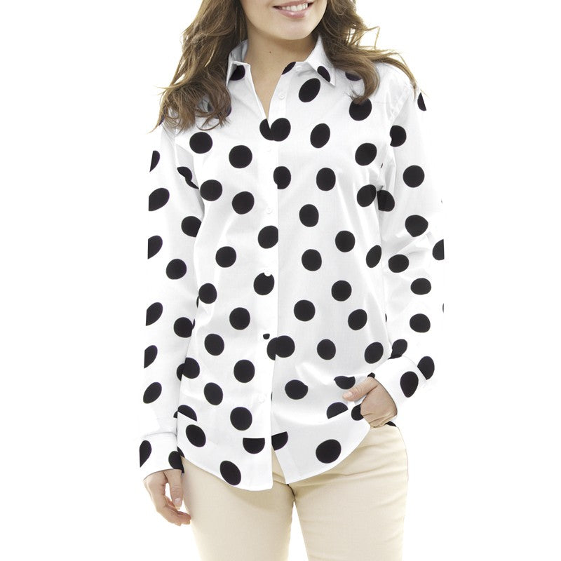 Crepe Lunares Negro 33mm Blanco - Ribes y Casals