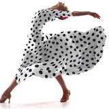 Crepe Lunares Negro 33mm Blanco - Ribes y Casals