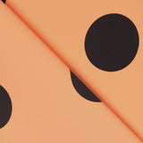 Crepe Lunares Negro 33mm Mandarina - Ribes y Casals