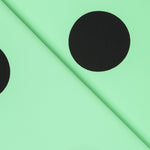 Crepe Lunares Negro 33mm Menta - Ribes y Casals