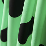 Crepe Lunares Negro 33mm Menta - Ribes y Casals