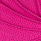 Crepe Lunares Negro 7mm Ciclamen - Ribes y Casals