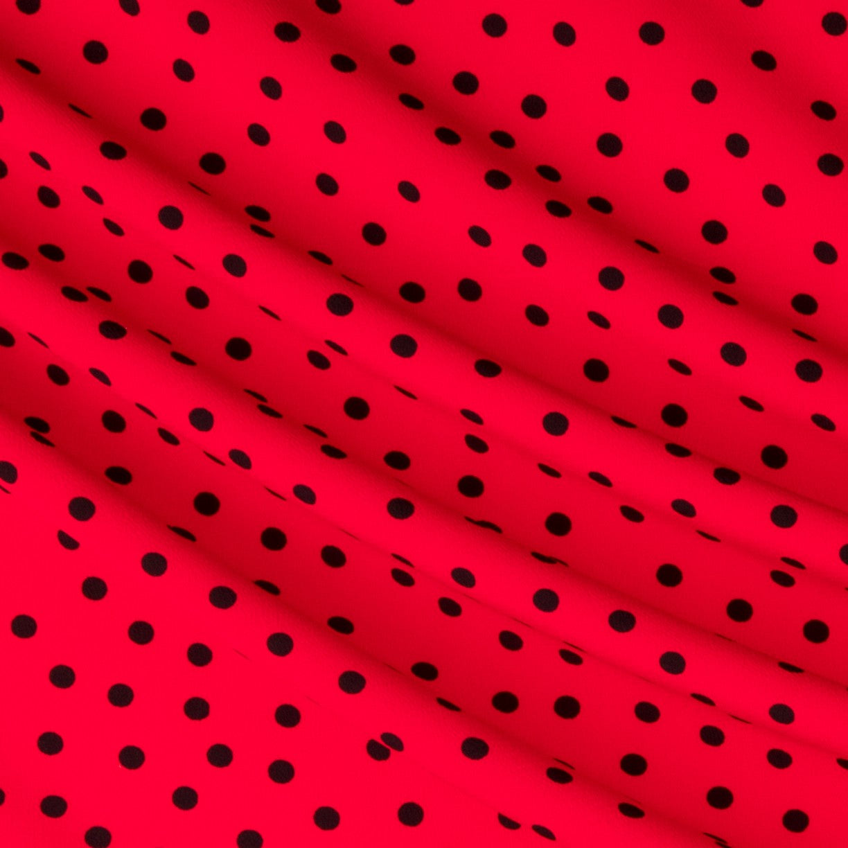 Crepe Lunares Negro 7mm Rojo - Ribes y Casals