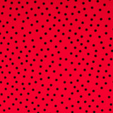 Crepe Lunares Negro 7mm Rojo - Ribes y Casals