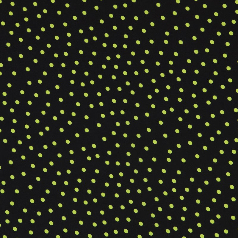 Crepe Lunares Verde 7mm Negro - Ribes y Casals