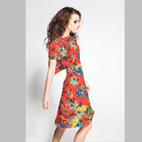 Crepe Marco Floral Naranja - Ribes y Casals