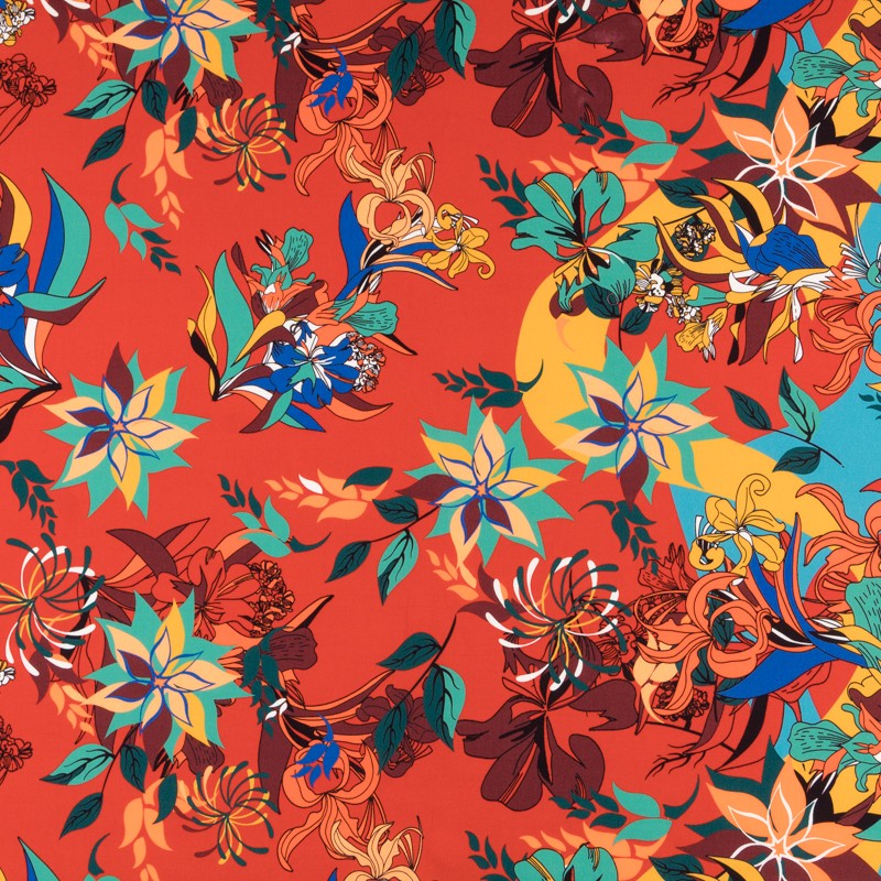 Crepe Marco Floral Naranja - Ribes y Casals