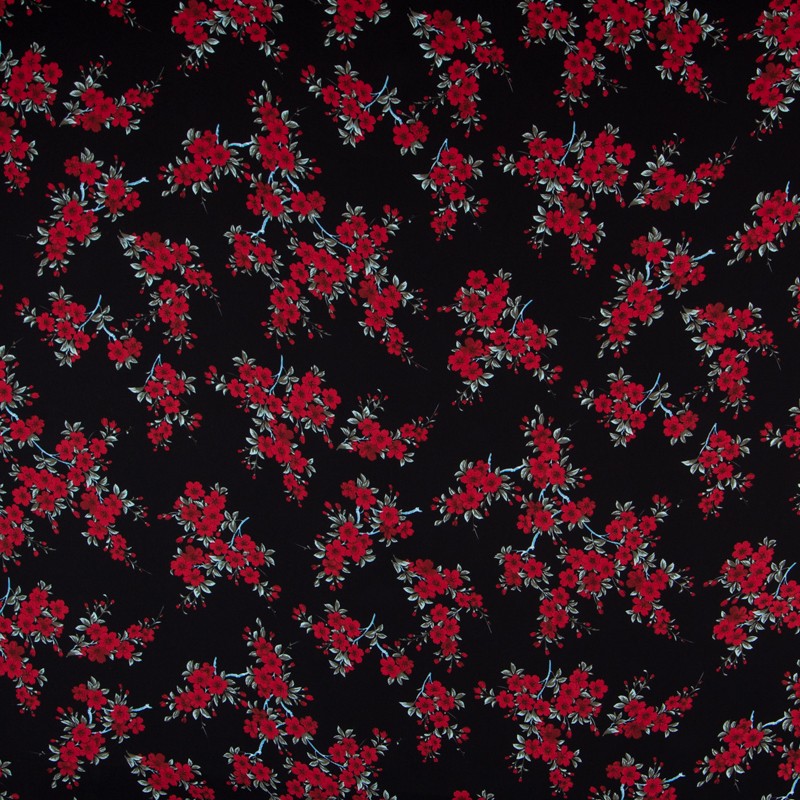 Crepe Marrocain Bouquet Negra - Ribes y Casals