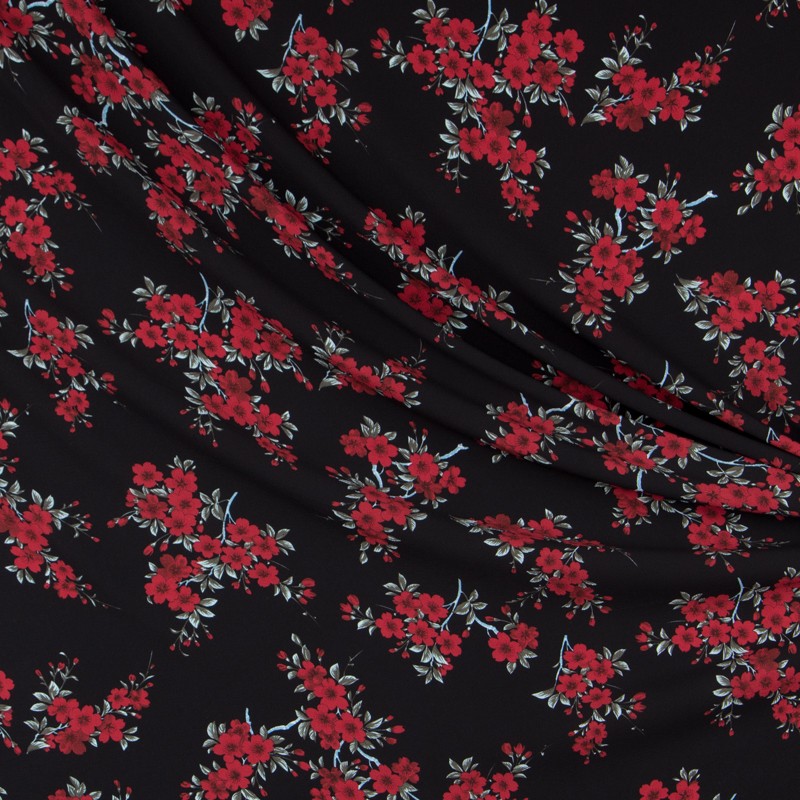 Crepe Marrocain Bouquet Negra - Ribes y Casals