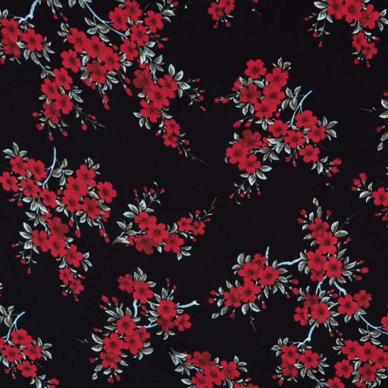 Crepe Marrocain Bouquet Negra - Ribes y Casals