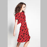 Crepe Marrocain Floral Roja - Ribes y Casals