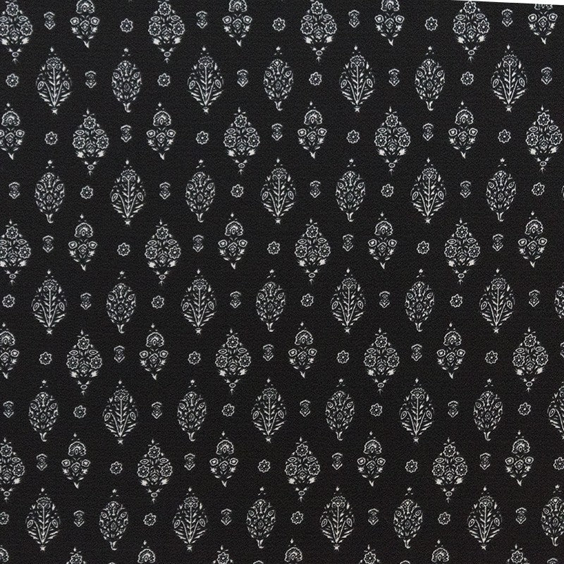 Crepe Marrocain Geométrica Negra - Ribes y Casals
