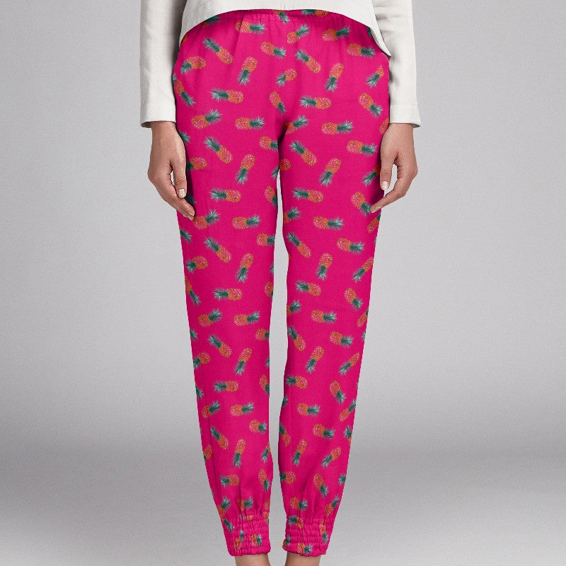 Crepe Marrocain Piñas Fucsia - Ribes y Casals