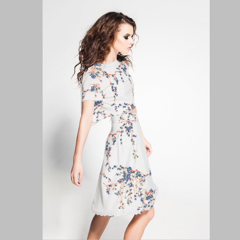 Crepe Marrocain Ramas Blanca - Ribes y Casals