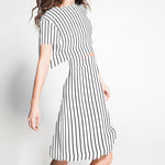 Crepe Marrocain Rayas Blanca - Ribes y Casals