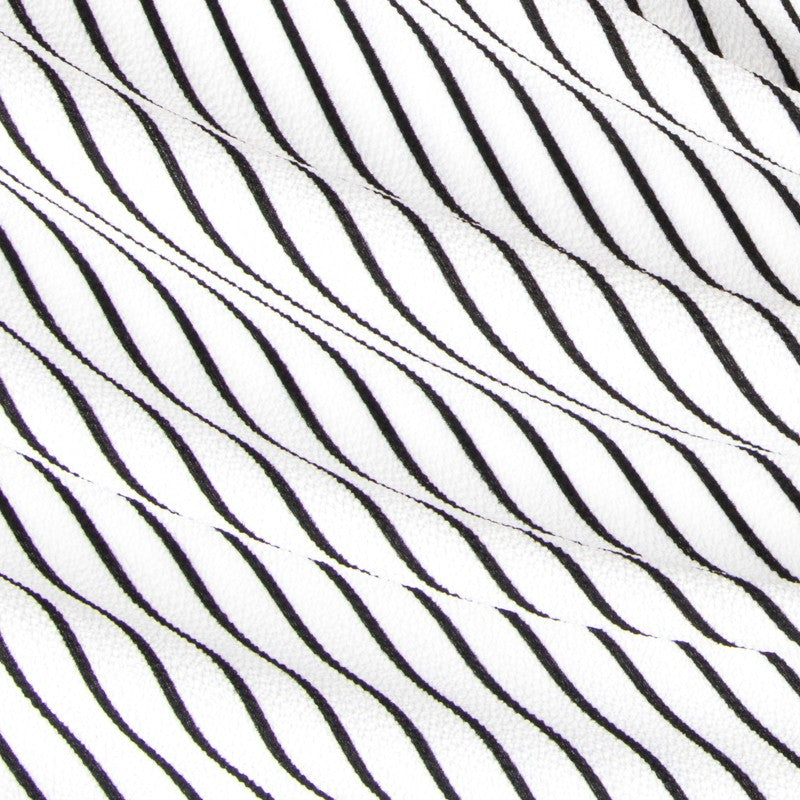 Crepe Marrocain Rayas Blanca - Ribes y Casals