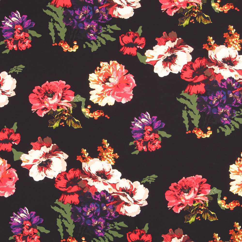 Crepe Maxi Flor Negra - Ribes y Casals