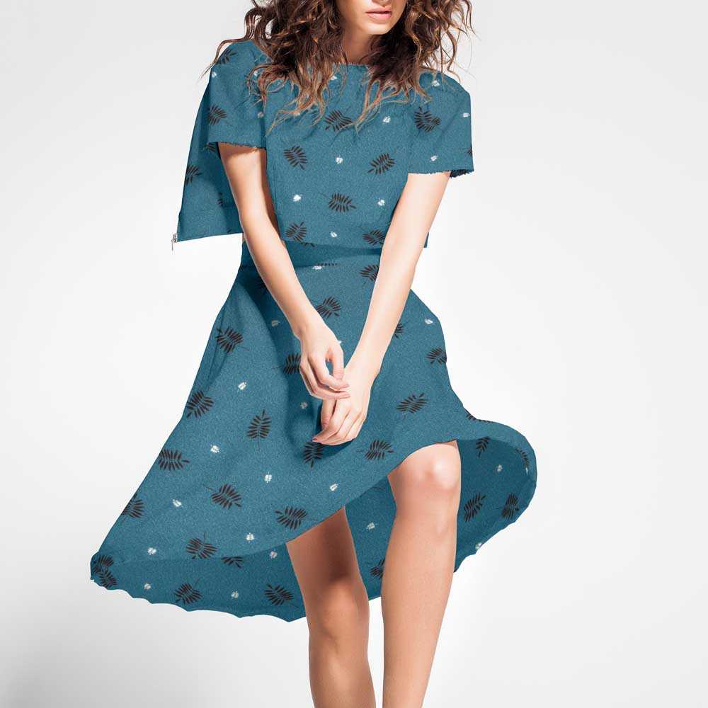 Crepe Ramas Verde Botella - Ribes y Casals