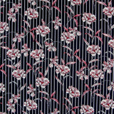 Crepe Rayas Flores Azul - Ribes y Casals