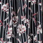 Crepe Rayas Flores Azul - Ribes y Casals