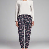 Crepe Rayas Flores Azul - Ribes y Casals