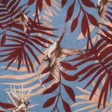 Crepe Satén Birds Azul Claro - Ribes y Casals