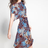 Crepe Satén Birds Azul Claro - Ribes y Casals