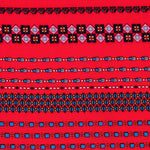 Crepe Satén Cenefas Coral - Ribes y Casals