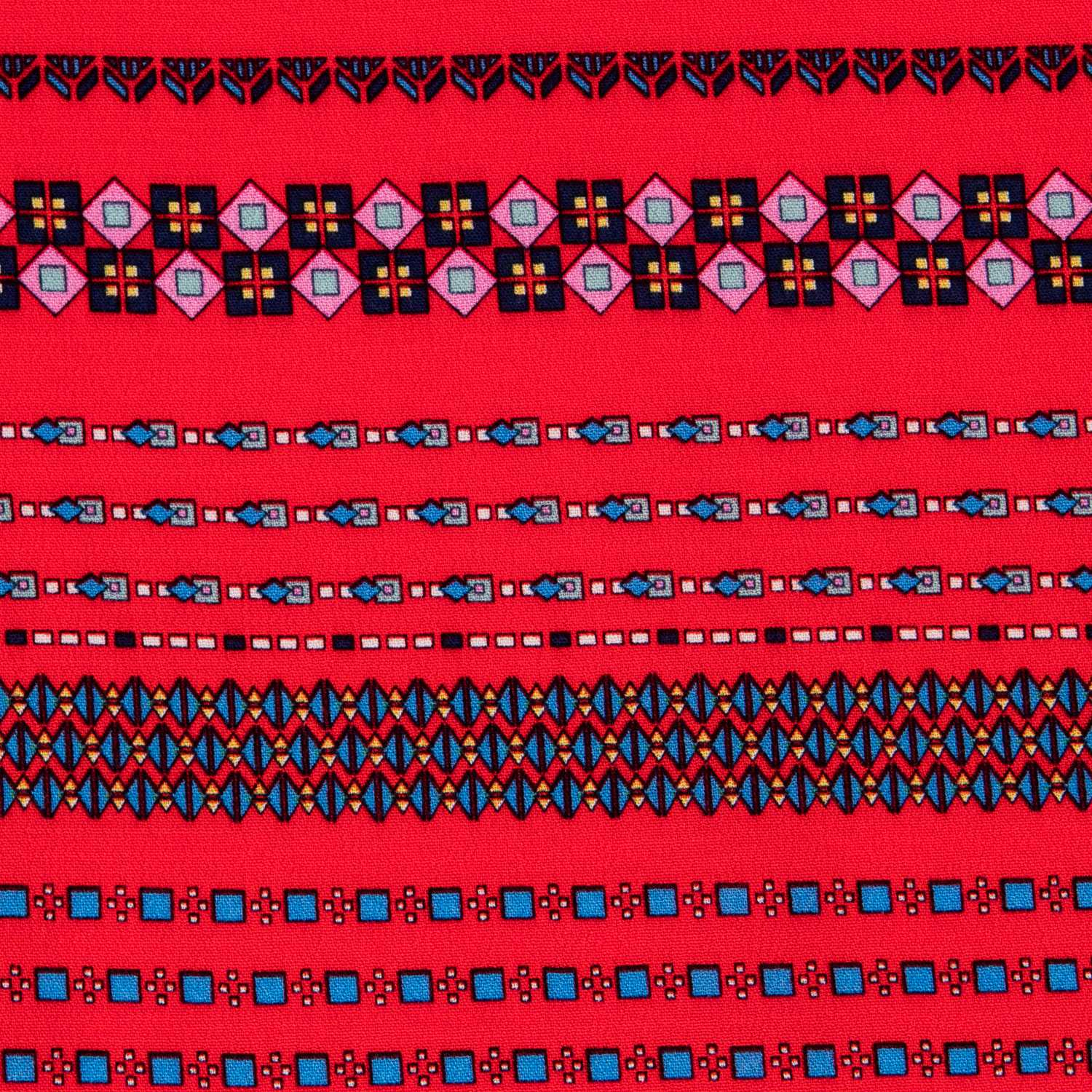 Crepe Satén Cenefas Coral - Ribes y Casals