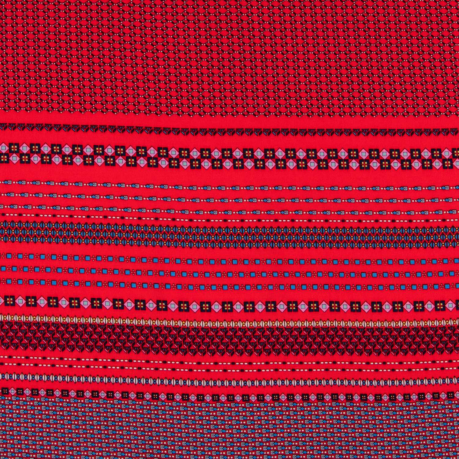 Crepe Satén Cenefas Coral - Ribes y Casals