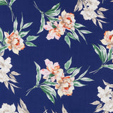 Crepe Satén Floral Azul - Ribes y Casals