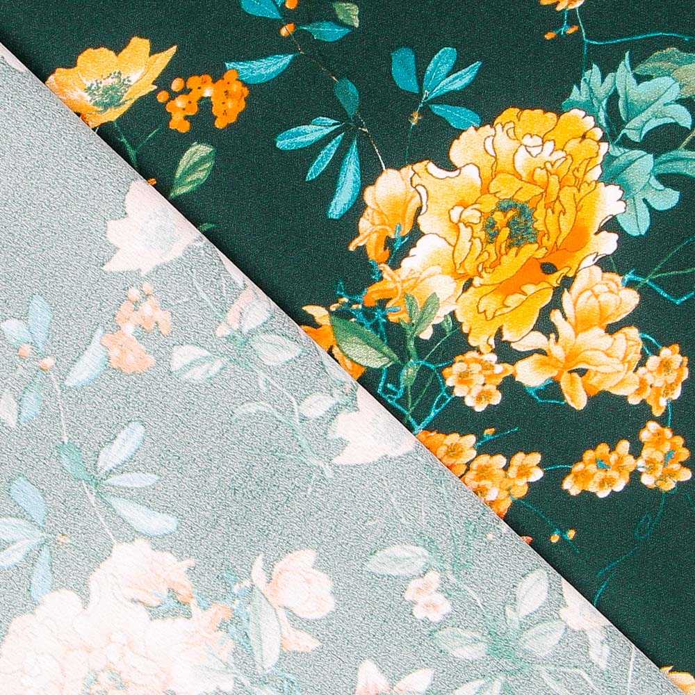 Crepe Satén Winter Green - Ribes y Casals