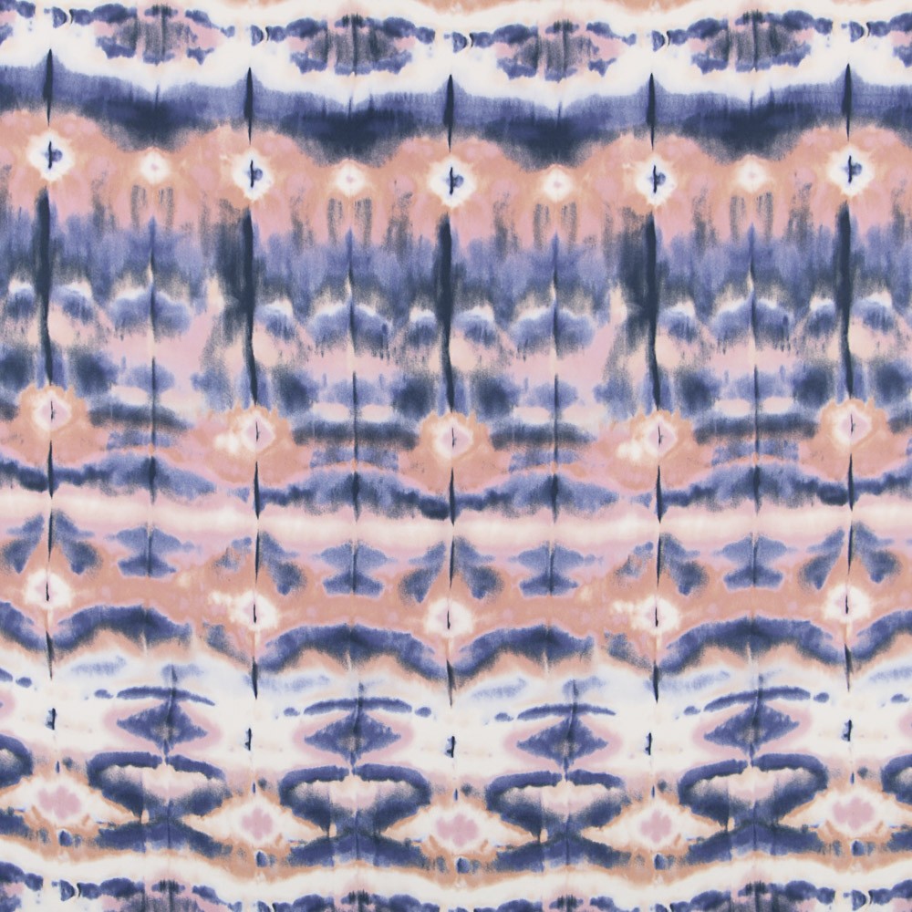 Crepe Tie Dye Étnica Azul - Ribes y Casals