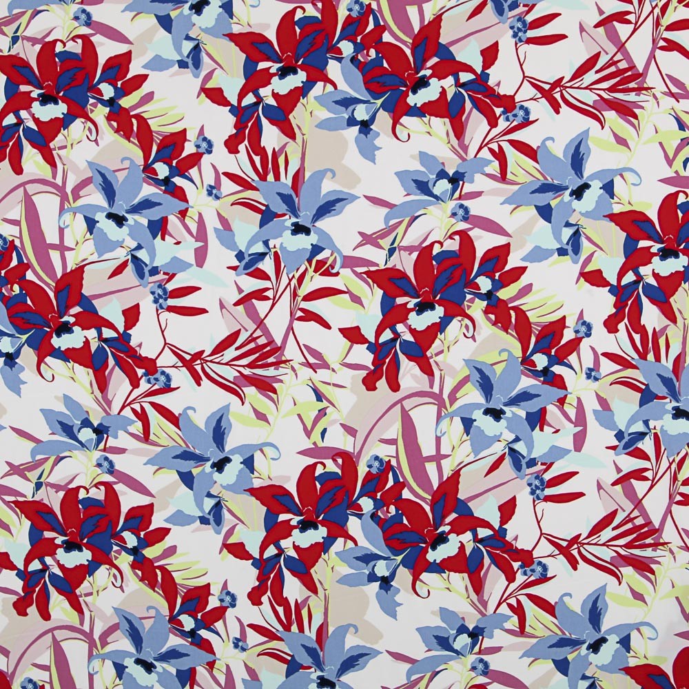 Crepe Tropical Flores Multicolor - Ribes y Casals