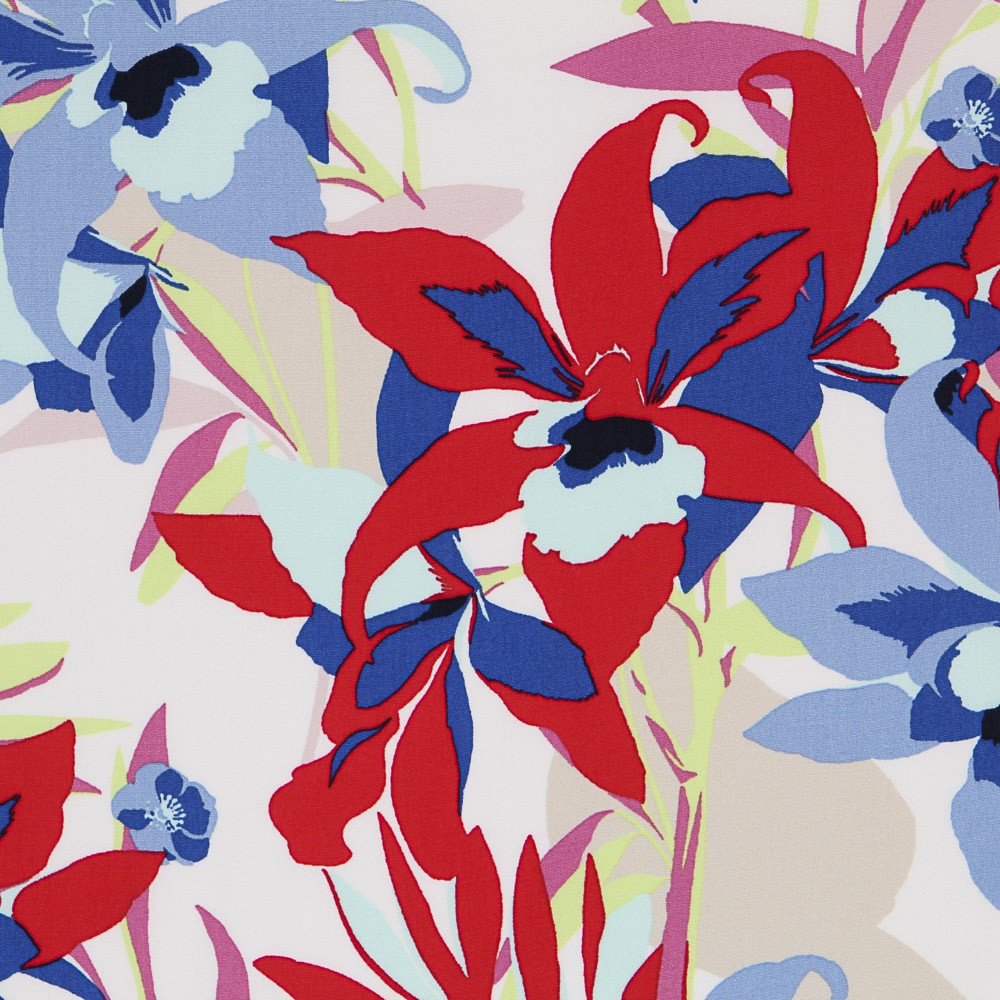 Crepe Tropical Flores Multicolor - Ribes y Casals