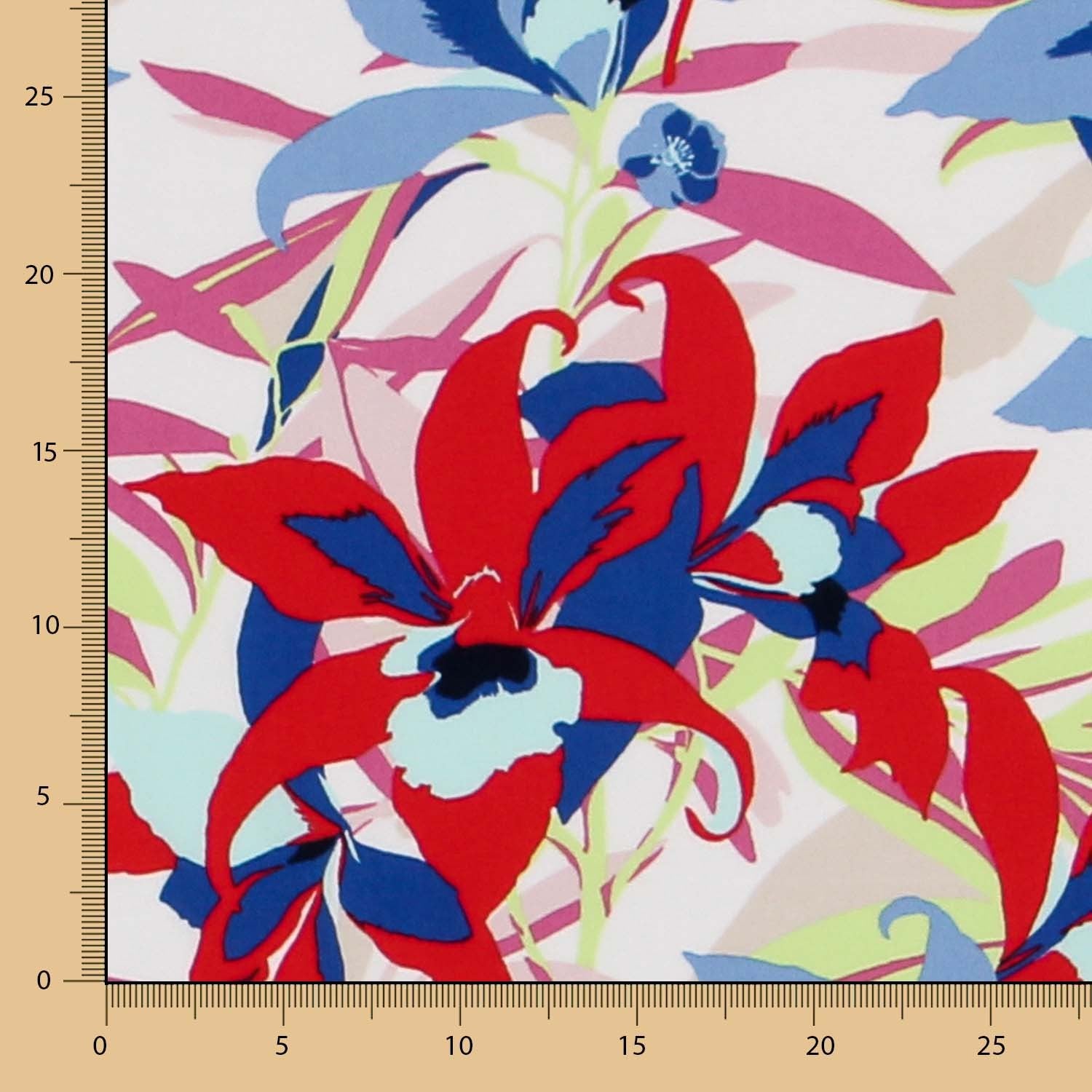 Crepe Tropical Flores Multicolor - Ribes y Casals